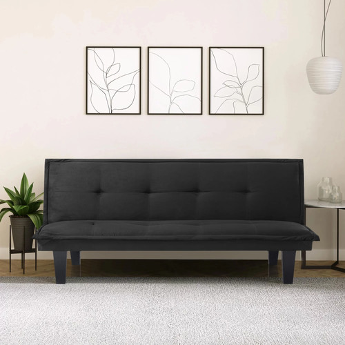 Modern faux suede futon sofa - modern,