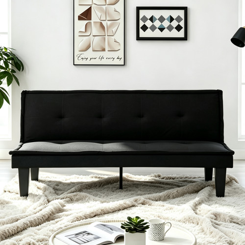 Modern faux suede - modern, futon